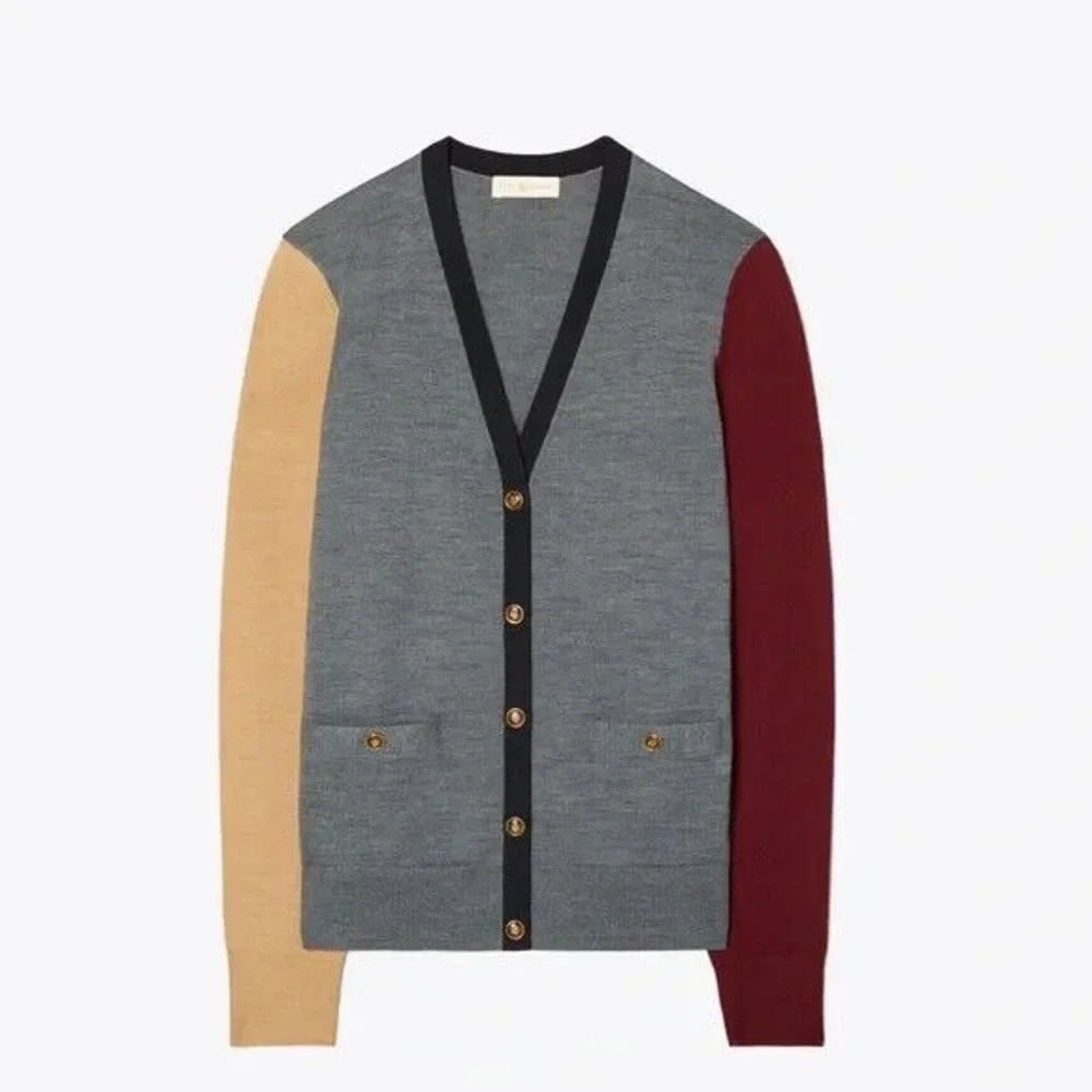 Tory Burch Madeline Color Block Cardigan sweater Size XS $248‎